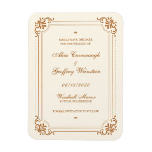 Magnet Flexible Mariage florissant vintage Enregistrer la date