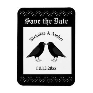 Magnet Flexible Mariage gothique Corbeaux qui s'embrassent sur mes