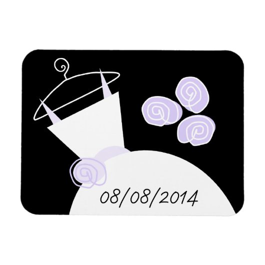 Magnet Flexible Mariage Gown violet 'Date' noir horizontal (Horizontal)