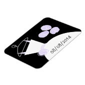 Magnet Flexible Mariage Gown violet 'Date' noir horizontal (Côté Gauche)