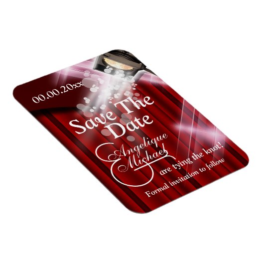 Magnet Flexible Mariage hollywoodien "enregistrer la date" CUSTOM (Côté Droit)