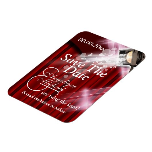 Magnet Flexible Mariage hollywoodien "enregistrer la date" CUSTOM  (Côté Gauche)