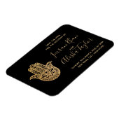 Magnet Flexible Mariage indien Enregistrer la date Gold hamsa Henn (Côté Gauche)