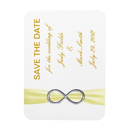 Magnet Flexible Mariage Infini Jaune Enregistrer L'Aimant Date (Vertical)