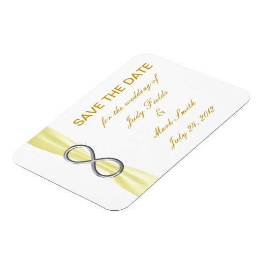 Magnet Flexible Mariage Infini Jaune Enregistrer L'Aimant Date (Côté Gauche)