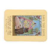 Magnet Flexible Mariage Jaune Enregistrer La Date Couple Chat (Horizontal)