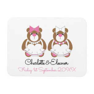 Magnet Flexible Mariage lesbien Teddy Bear Brides cadeau ou faveur