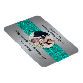 Magnet Flexible Mariage magnétique photo Turquoise Merci Memento (Côté Droit)