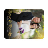 Magnet Flexible Mariage Merci Golden Love Et Merci Photo (Horizontal)