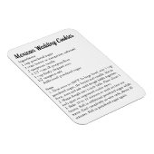 Magnet Flexible Mariage mexicain Cookies Recette Merci cadeau (Côté Droit)