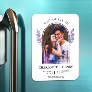 Magnet Flexible Mariage minimaliste Lavande Enregistrer La Date Ph