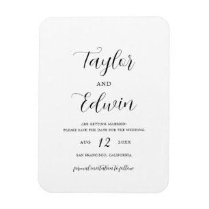 Magnet Flexible Mariage Minimaliste Moderne Enregistrer la Date