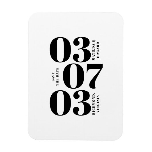 Magnet Flexible Mariage minimaliste moderne, graphique enregistrer (Vertical)
