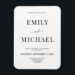 Magnet Flexible Mariage minimaliste moderne noir et blanc Invitati<br><div class="desc">Faire-part de mariage moderne minimaliste noir et blanc. Personnalisez tout le texte et les couleurs dans cette faire-part de mariage simple et moderne.</div>