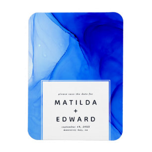 Magnet Flexible mariage moderne élégant bleu et blanc