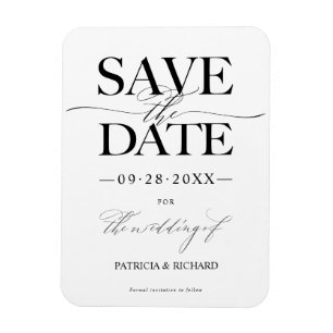 Magnet Flexible Mariage Moderne Élégant Enregistrez La Date Sans P