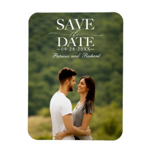 Magnet Flexible Mariage Moderne Élégant Photo Enregistrer La Date