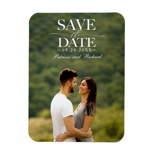 Magnet Flexible Mariage Moderne Et Design Enregistrer La Date Phot (Vertical)