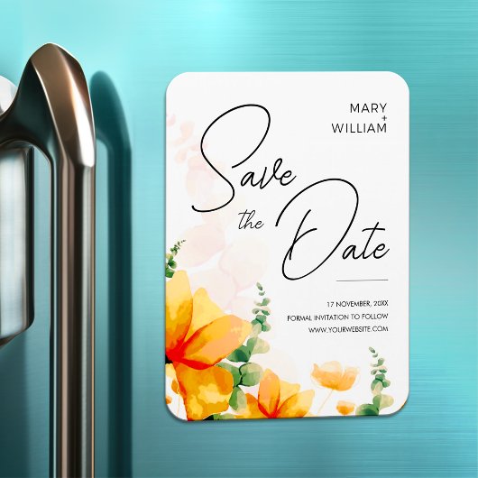 Magnet Flexible Mariage moderne et élégant orange enregistrer la d