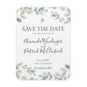 Magnet Flexible Mariage moderne Eucalyptus Enregistrer la date Mag (Vertical)