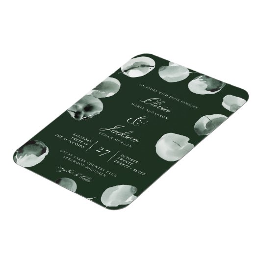 Magnet Flexible Mariage Moderne Manuscrit au Vert Eucalyptus Attén (Côté Gauche)