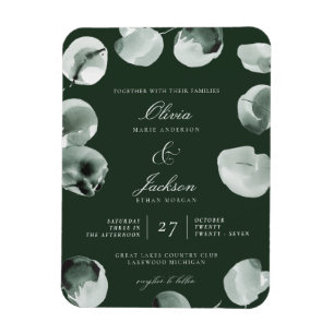 Magnet Flexible Mariage Moderne Manuscrit Eucalyptus Vert Atténué