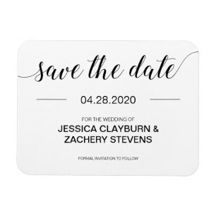 Magnet Flexible Mariage moderne minimaliste noir et blanc