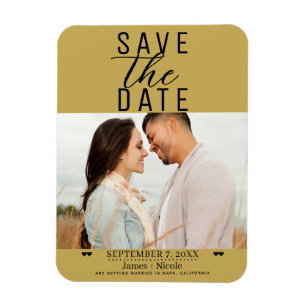 Magnet Flexible Mariage Moderne Photo Save the Date Or