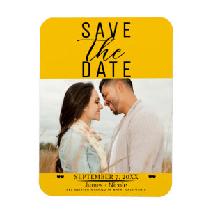 Magnet Flexible Mariage Moderne Photo Save the Date Tournesol