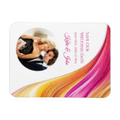 Magnet Flexible Mariage moderne -Rose Orange Jaune - (Horizontal)