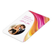 Magnet Flexible Mariage moderne -Rose Orange Jaune - (Côté Gauche)
