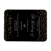 Magnet Flexible Mariage noir or coeur luxe invitation (Horizontal)