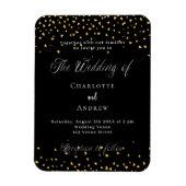 Magnet Flexible Mariage noir or coeur luxe invitation (Vertical)