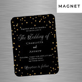 Magnet Flexible Mariage noir or étoiles élégant script luxe
