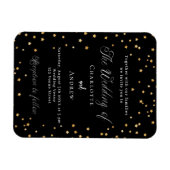 Magnet Flexible Mariage or noir étoiles élégant script luxe (Horizontal)