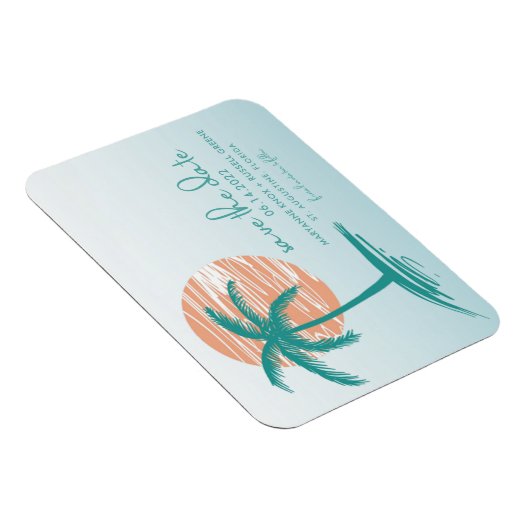 Magnet Flexible Mariage Palm Tree de plage Enregistrer la date Mag (Côté Droit)