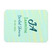 Magnet Flexible Mariage pastel bleu vert aquarelle nom da (Horizontal)