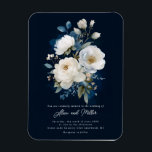 Magnet Flexible Mariage Peony bleu et blanc<br><div class="desc">Bleu et blanc Mariage de pivoine florale,  Arrière - plan bleu</div>