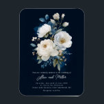Magnet Flexible Mariage Peony bleu et blanc<br><div class="desc">Bleu et blanc Mariage de pivoine florale,  Arrière - plan bleu</div>