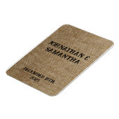 Magnet Flexible Mariage personnalisé rustique burlap motif nature (Côté Gauche)