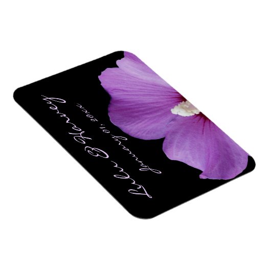 Magnet Flexible Mariage personnel à fleurs violettes (Côté Droit)
