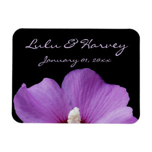 Magnet Flexible Mariage personnel à fleurs violettes