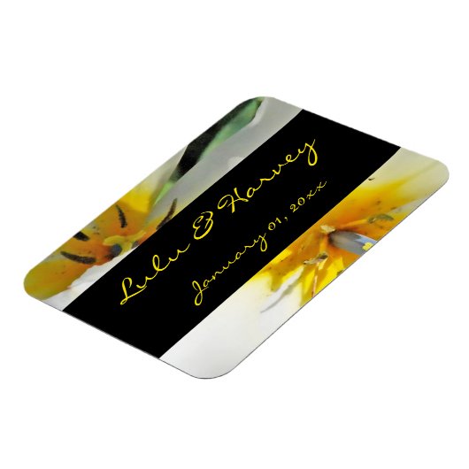 Magnet Flexible Mariage personnel Lys blanc intérieur (Côté Gauche)