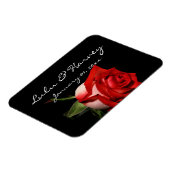 Magnet Flexible Mariage personnel Rose rouge et blanc (Côté Gauche)