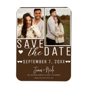 Magnet Flexible Mariage photo 2 Chocolate Brown Save the Date