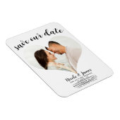 Magnet Flexible Mariage photo au coeur blanc Sauvez la date (Côté Droit)
