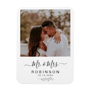 Magnet Flexible Mariage photo botanique rustique moderne