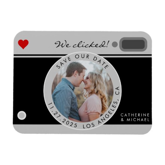 Magnet Flexible Mariage Photo Caméra Noir Unique Enregistrer La Da (Horizontal)