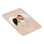 Magnet Flexible Mariage photo Coeur Pêcher Enregistrer la date (Côté Droit)