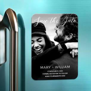 Magnet Flexible Mariage Photo Date Limite De Sauvegarde Noir Et Bl